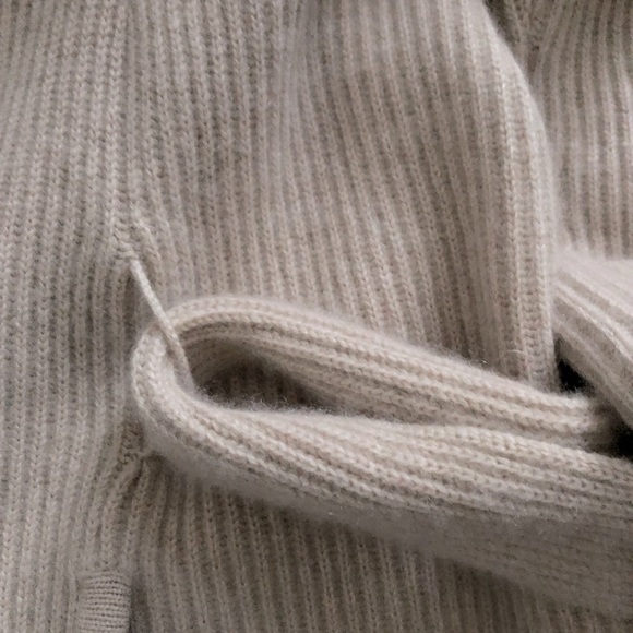 NEIMAN MARCUS cozy cashmere oatmeal belted cardigan sweater PREMIUM QUALITY sz S - Picture 7 of 8